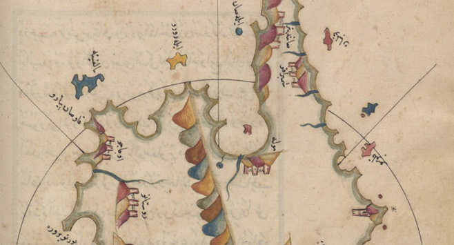 A carta di a Corsica di l'amirale Piri Reis A carta di a Corsica di l'amirale Piri Reis