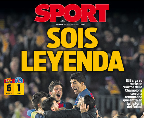 Barça - PSG, una sprufundata storica Barça - PSG, una sprufundata storica