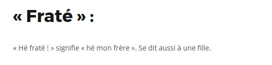 Bona nutizia : "fradé" hè passatu in a lingua francese Bona nutizia : "fradé" hè passatu in a lingua francese