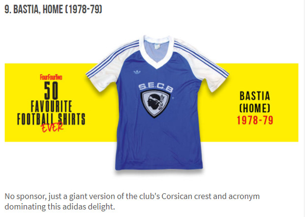 A maglia di Bastia in e 50 più belle di a storia