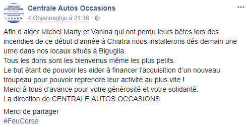 Dop'à i fochi di Cervioni, U Cotone è Chjatra : cumu aiutà ?