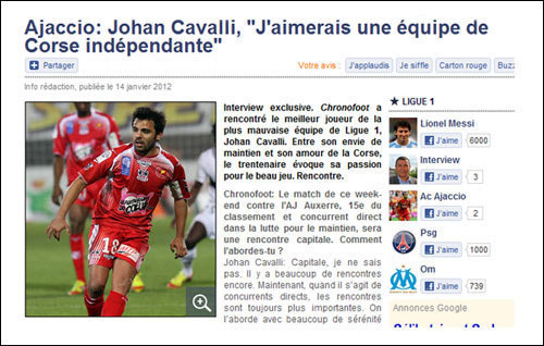 Johan Cavalli per l'indipendenza di a Corsica ! Johan Cavalli per l'indipendenza di a Corsica !