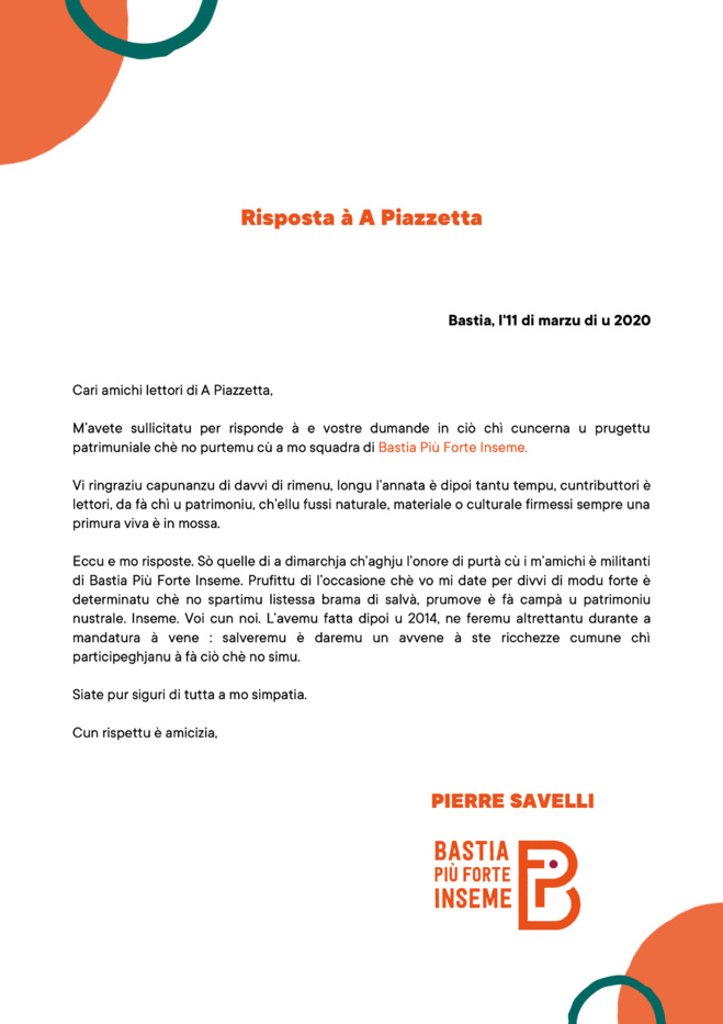 Bastiacci, chì femu di u nostru patrimoniu ?