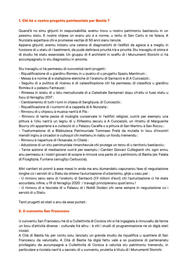 Bastiacci, chì femu di u nostru patrimoniu ?