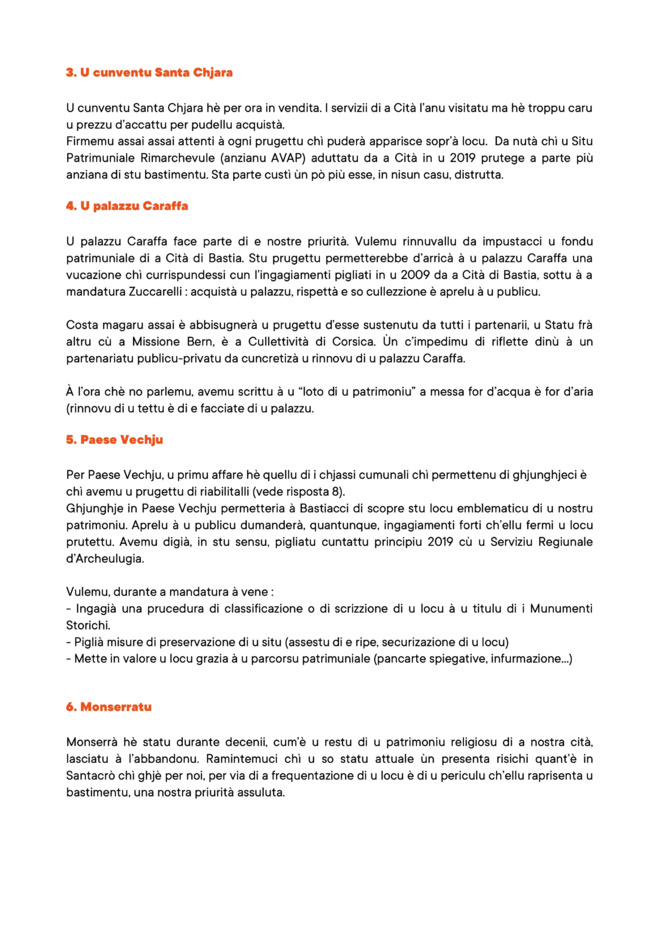Bastiacci, chì femu di u nostru patrimoniu ?