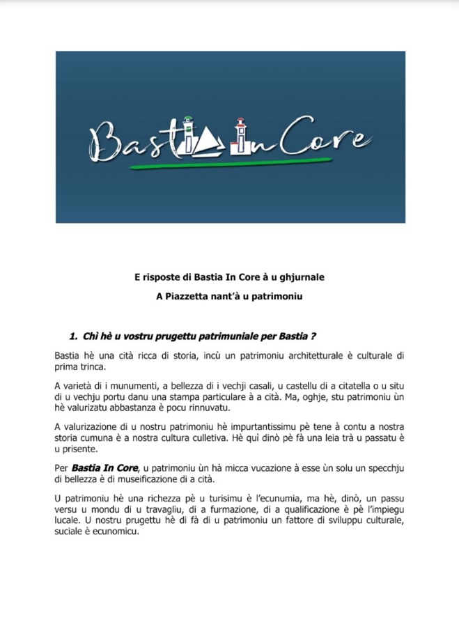 Bastiacci, chì femu di u nostru patrimoniu ? Bastiacci, chì femu di u nostru patrimoniu ?