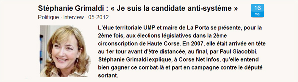 Stéphanie Grimaldi contr'à "u zystème" Stéphanie Grimaldi contr'à "u zystème"