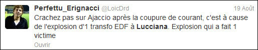 #Lucciana : a prima tweet-magagna corsa