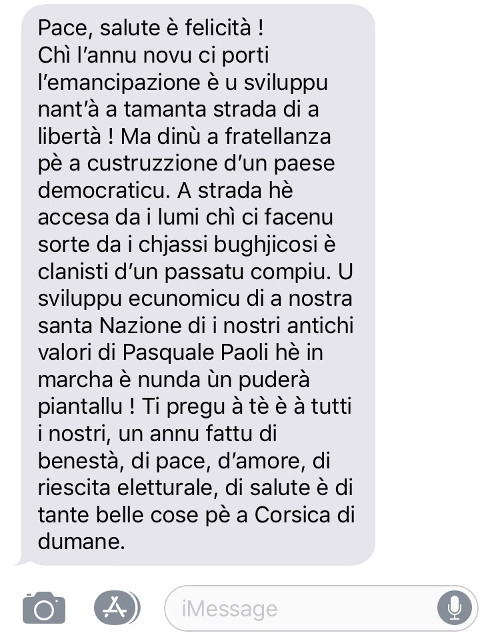 Chì missaghju d'auguri mandà per capu d'annu ?