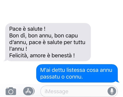 Chì missaghju d'auguri mandà per capu d'annu ?