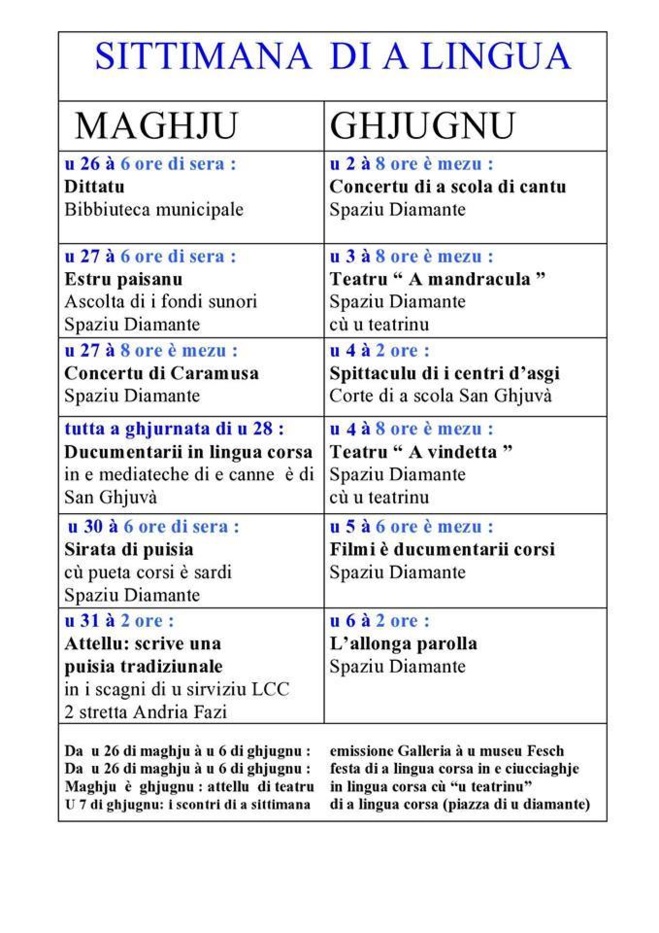 A settimana di a lingua in Aiacciu A settimana di a lingua in Aiacciu