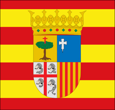 Detagliu di a bandera di l'Aragone