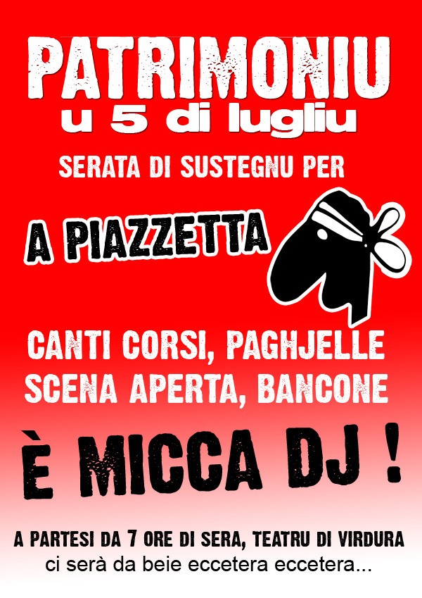 Serata A Piazzetta in Patrimoniu u 5 di lugliu Serata A Piazzetta in Patrimoniu u 5 di lugliu