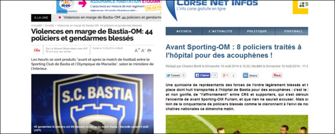 Bastia - OM : 44 feriti d'appressu à a pulizza, 8 d'appressu à i giurnalisti Bastia - OM : 44 feriti d'appressu à a pulizza, 8 d'appressu à i giurnalisti