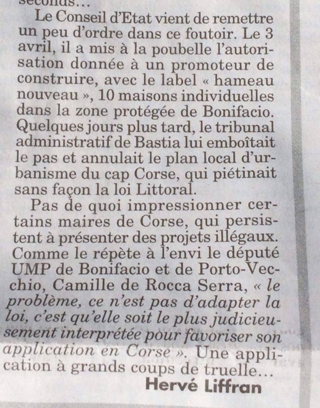 Le Canard Enchaîné : "Ces élus qui veulent jeter la loi littoral à la mer" Le Canard Enchaîné : "Ces élus qui veulent jeter la loi littoral à la mer"