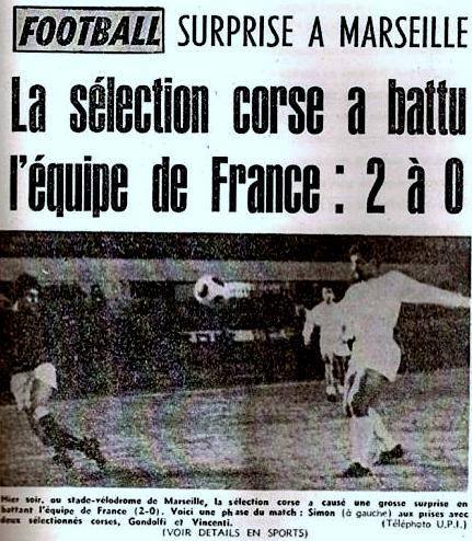 U 27 di ferraghju di u 1967 : A Corsica batte a Francia U 27 di ferraghju di u 1967 : A Corsica batte a Francia