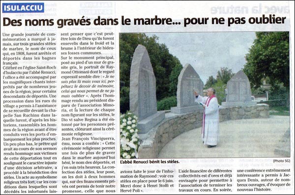 6 di ghjugnu di u 1808 : Fiumorbu marturiatu 6 di ghjugnu di u 1808 : Fiumorbu marturiatu