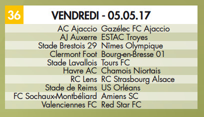A LFP prugramma u derby aiaccinu u 5 di maghju 2017 A LFP prugramma u derby aiaccinu u 5 di maghju 2017