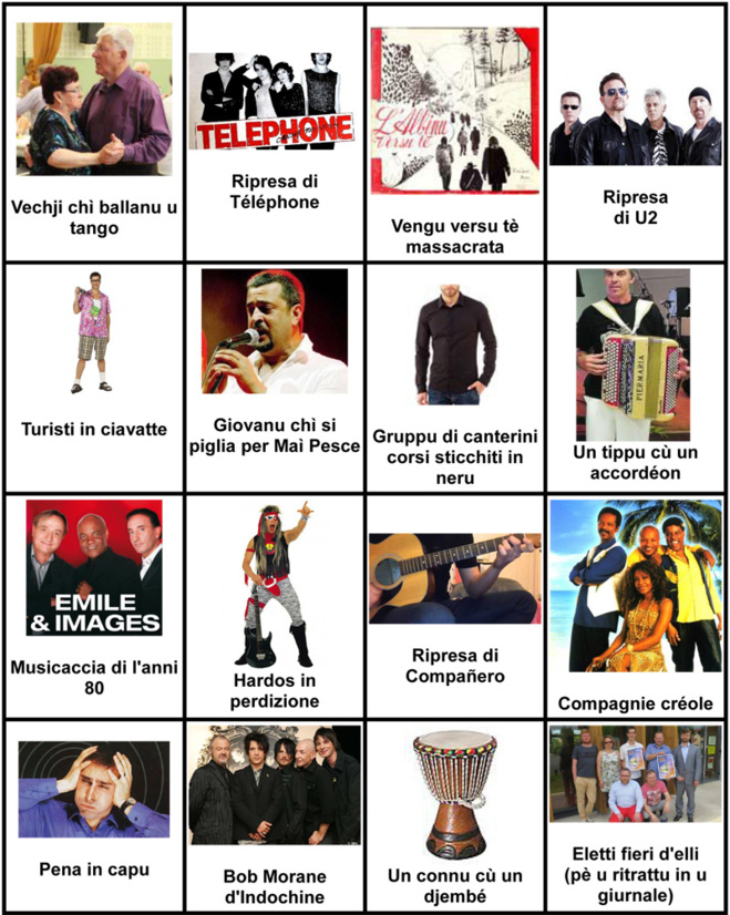 U nostru bingo di a festa di a musica U nostru bingo di a festa di a musica