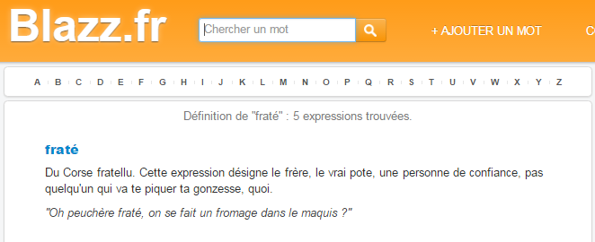 Bona nutizia : "fradé" hè passatu in a lingua francese