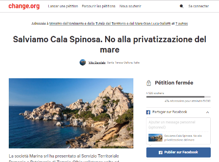 A battaglia pè a difesa di u mare in Sardegna