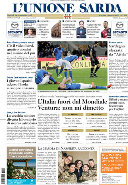 Fora di u mundiale, l'Italia pienghje i so turchini
