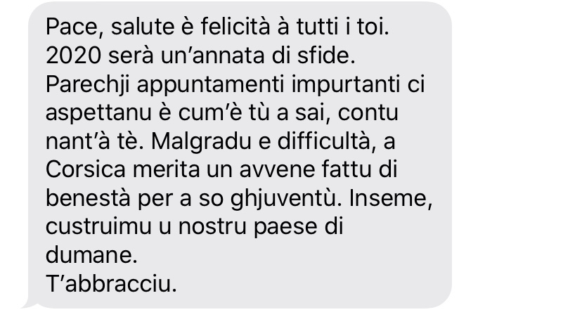 Chì missaghju d'auguri mandà per capu d'annu ?