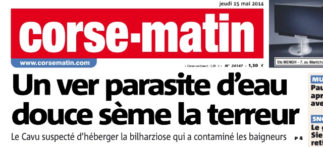 I turisti anu fattu cunniscenza cù a "bilharziose" I turisti anu fattu cunniscenza cù a "bilharziose"