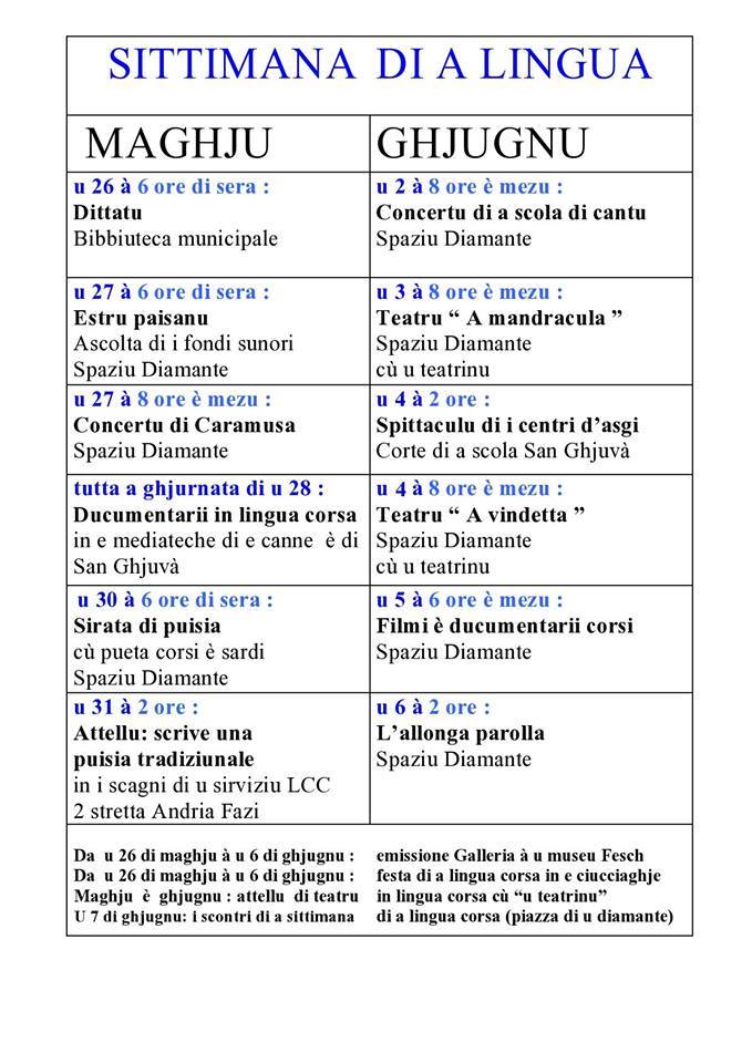 A settimana di a lingua in Aiacciu
