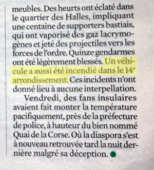 Corsi in Parigi : "No go zone" on tour