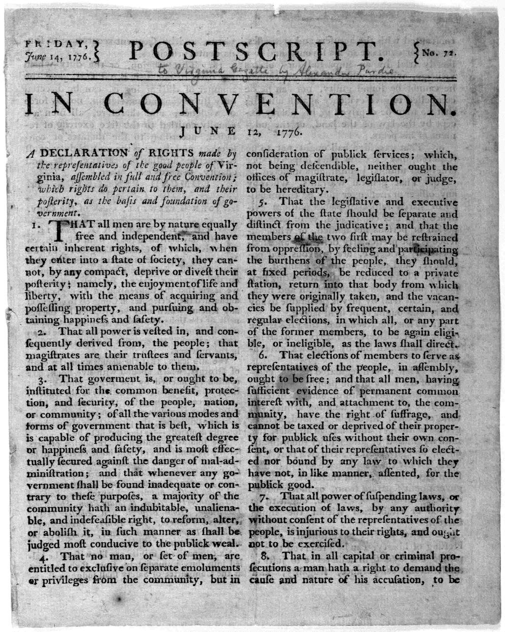 A dichjarazione di i dritti di Virginia