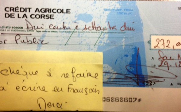 Per ùn pagà impositi, mandate un sceccu in corsu
