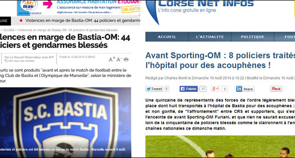 Bastia - OM : 44 feriti d'appressu à a pulizza, 8 d'appressu à i giurnalisti